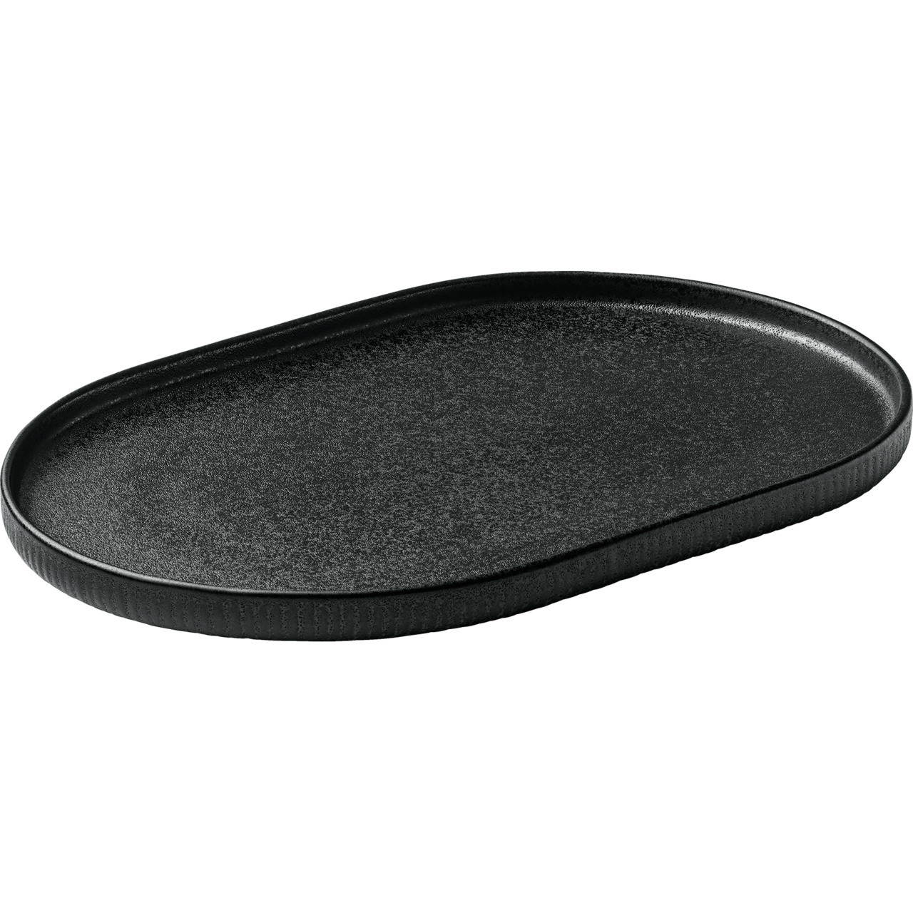 Nara, Platte oval Relief 300 x 200 mm schwarz